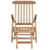 Solid Teak Garden Deck Chairs with Footrests & Table