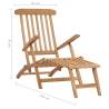 Solid Teak Garden Deck Chairs with Footrests & Table