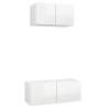 High Gloss White 2 Piece TV Cabinet Set | Stylish Storage