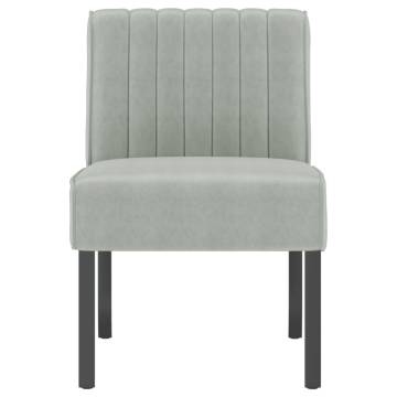 Slipper Chair Light Grey Velvet - Comfort & Style