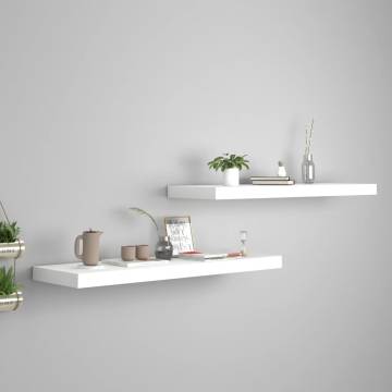 Floating Wall Shelves - 2 Pcs White 80x23.5x3.8 cm MDF