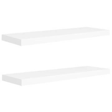 Floating Wall Shelves - 2 Pcs White 80x23.5x3.8 cm MDF