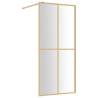 Gold Walk-in Shower Wall with Clear ESG Glass - 90x195 cm