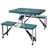 Foldable Camping Table Set with 4 Stools - Light Green