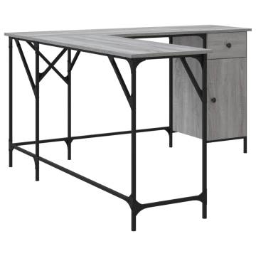 Desk Grey Sonoma 141x141x75 cm Engineered Wood | Hipomarket