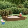 Sandbox with Seats Honey Brown Square Solid Wood Pine Colour honey brown pine Size 111 x 111 x 20 cm Quantity in Package 1 