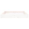 White Square Solid Wood Pine Sandbox with Seats for Kids