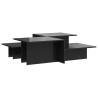 Elegant High Gloss Black Coffee Tables - 2 pcs Set