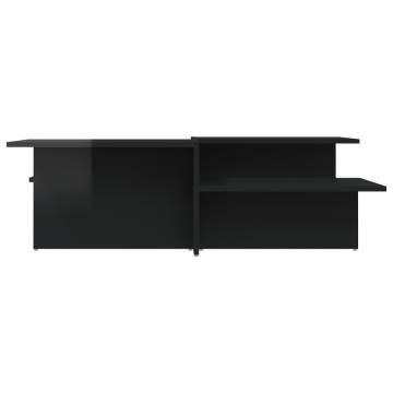 Elegant High Gloss Black Coffee Tables - 2 pcs Set