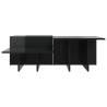 Elegant High Gloss Black Coffee Tables - 2 pcs Set