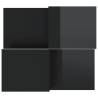 Elegant High Gloss Black Coffee Tables - 2 pcs Set