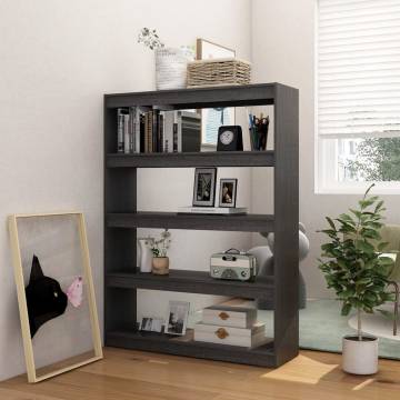 Grey Book Cabinet/Room Divider - Solid Pinewood | HipoMarket