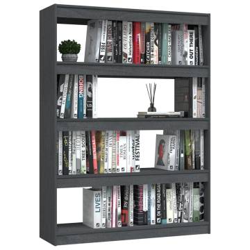 Grey Book Cabinet/Room Divider - Solid Pinewood | HipoMarket