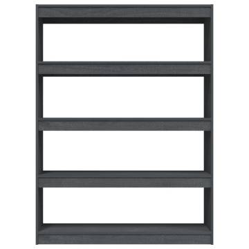 Grey Book Cabinet/Room Divider - Solid Pinewood | HipoMarket