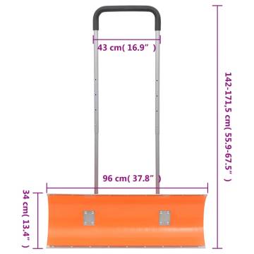 Efficient Snow Shovel with Extendable Handle - 96 cm Steel Blade