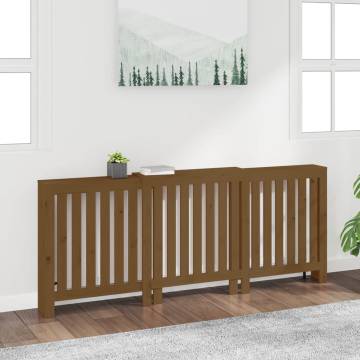 Radiator Cover Honey Brown | Solid Pine Wood 210x21x85 cm