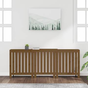 Radiator Cover Honey Brown | Solid Pine Wood 210x21x85 cm