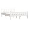 White Solid Wood Bed Frame 140x190 cm | Hipomarket