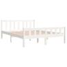 White Solid Wood Bed Frame 140x190 cm | Hipomarket