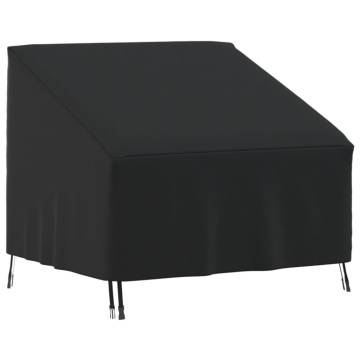 Durable Black Garden Chair Cover 420D Oxford - 96x79x49/74 cm