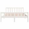 White Solid Wood Bed Frame 140x190 cm | Hipomarket