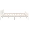 White Solid Wood Bed Frame 140x190 cm | Hipomarket