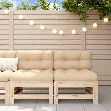 Garden Middle Sofas - 2 pcs Solid Pine Wood for Outdoor Comfort