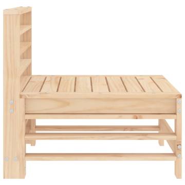 Garden Middle Sofas - 2 pcs Solid Pine Wood for Outdoor Comfort