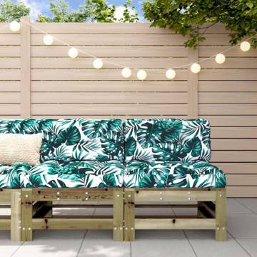 Garden Middle Sofas 2 pcs | Impregnated Wood Pine | Hipomarket