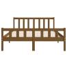 Honey Brown Solid Wood Bed Frame 120x190 cm - Hipo Market