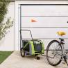 Pet Bike Trailer Green and Grey Oxford Fabric and Iron Colour green Size 134 x 68 x 72 cm 