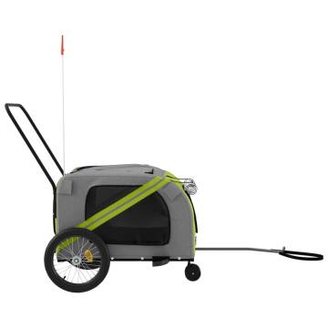 Pet Bike Trailer - Green and Grey Oxford Fabric and Iron