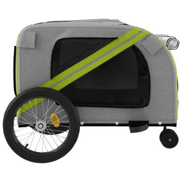 Pet Bike Trailer - Green and Grey Oxford Fabric and Iron