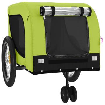 Pet Bike Trailer - Green & Black Oxford Fabric & Iron | HipoMarket