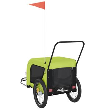 Pet Bike Trailer - Green & Black Oxford Fabric & Iron | HipoMarket