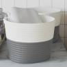 Storage Baskets 2 pcs Grey and White Ø24x18 cm Cotton Colour grey 