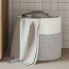 Storage Basket Grey and White Ø40x35 cm Cotton Colour grey and white Size 40 x 35 cm 