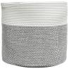 Stylish Grey & White Storage Basket Ø40x35 cm Cotton