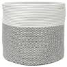 Stylish Grey & White Storage Basket Ø40x35 cm Cotton