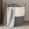 Storage Basket Grey and White Ø43x38 cm Cotton Colour grey Size 43 x 38 cm 