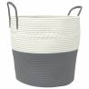 Stylish Grey and White Storage Basket - Ø43x38 cm Cotton