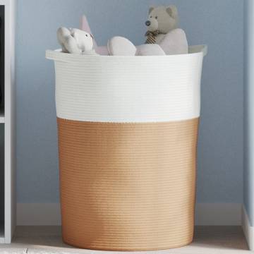 Brown & White Storage Basket - Ø49x65 cm Cotton | HipoMarket