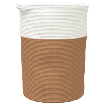 Brown & White Storage Basket - Ø49x65 cm Cotton | HipoMarket