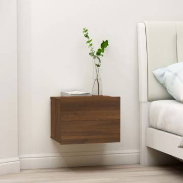 Brown Oak Bedside Cabinet | Engineered Wood | 40x30x30 cm