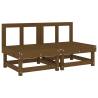 Garden Middle Sofas 2 pcs - Honey Brown Solid Pine Wood