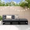 3 Piece Garden Lounge Set Black Solid Wood Pine Colour black pine Quantity in Package 1 Model corner + middle + footrest 