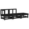 3 Piece Black Solid Wood Pine Garden Lounge Set - Hipomarket