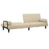 Sofa Bed with Armrests - Cream Fabric | Hipo Market