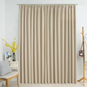 Beige Blackout Curtain with Hooks - 290x245 cm | HipoMarket