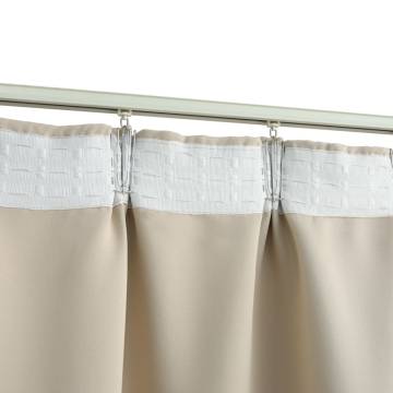 Beige Blackout Curtain with Hooks - 290x245 cm | HipoMarket